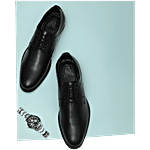 V8 by Ruosh The Henry Black Men Formal Derby Shoes 1 Pair (UK/IND-8)