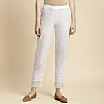 Rangita Off-White Cotton Regular Fit Pant 1 pc (Size - L)