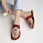 Shoetopia Women's Cherry Thong Sandals 1 Pair (UK/IND-8)