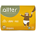 .allter  Organic Bamboo Diapers - Newborn Size, Up To 4 kgs 34 pcs