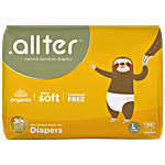 .allter  Organic Bamboo Diapers - Large Size, 8-12 kgs 24 pcs