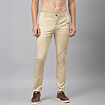 Thomas Scott Beige Slim Fit Flat Front Trousers 1 pc (Size - 32)