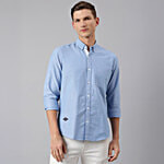 Thomas Scott Blue Regular Fit Cotton Shirt 1 pc (Size - XL)