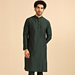 Kisah Dark Green Regular Fit Kurta 1 pc (Size - M)