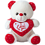 Dimpy Stuff Off White Teddy Bear Holding Red I Love You Heart 1 pc