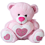 Dimpy Stuff Pink Teddy Bear Holding Sparkle Heart 1 pc