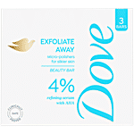 Dove Exfoliate Away Beauty Bar - 4% Refining Serum With  AHA 125 g (Pack of 3)