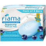 Fiama Japanese Hokkaido Milk & Blueberry Moisturising Soap Bars 125 g (Pack of 3)