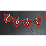 Pearlfiesta Valentine's Day Heart Love Banner - Red 1 pc