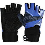 Nivia Crystal 2.0 With Strap Fitness Glove - Blue, Medium 1 Pair
