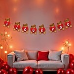 Untumble I Love You Teddy Bear Banner - For Valentine's Day Decoration 1 pc