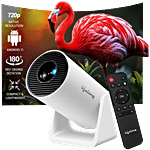 Lifelong Lightbeam Smart Android Projector For Home, Native 720p HD Resolution With 4K Support, 2500 Lumen Brightness, White 1 pc