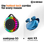 Nu Republic Celebration Pack Of Bass & Pop With Wireless Earbuds & Bluetooth Speaker 2 pcs