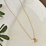 ToniQ Gold-Plated Half Moon Charm Necklace 1 pc (Free Size)