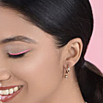 ToniQ Gold-Plated Pearl Heart Shape Drop Hoop Earrings For Women 6 Pairs