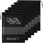 Boldfit Shoe Bag/Organiser - For Travel & Storage, Black 6 pcs