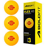 Boldfit Flex 40+ Table Tennis Balls - Orange 3 pcs