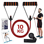 Boldfit Resistance Tube - With Foam Handles, 10 kg, Red 1 pc