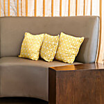 Urban Space Cotton Cushion Cover, 16 inch x 16 inch, Yellow 3 pcs