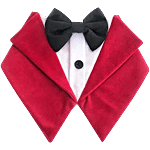 Dog-O-Bow Red Velvet "Tuxedo" Vest Bandana 1 pc (Size - S)