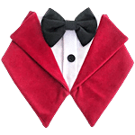 Dog-O-Bow Red Velvet "Tuxedo" Vest Bandana 1 pc (Size - L)