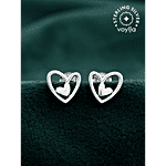 Voylla Hearts In Harmony Sterling Silver Stud Earrings 1 Pair