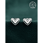 Voylla Little Heart Sterling Silver Stud Earrings 1 Pair