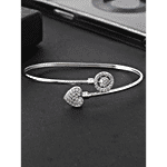 Voylla CZ Elegance White Zircons Heart Motif Curled Bracelet 1 pc