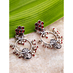 Voylla Abhira Floral Drop Style Hoop Earrings 1 Pair