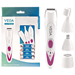 Vega Feather Touch 4 In 1 Trimmer VHBT-03 - For Women, USB Charging, White 1 pc