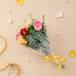 The Floral Portrait 5 Stem Mixed Colour Rose Bouquet 1 pc