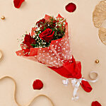 The Floral Portrait 3 Stem Red Rose Bouquet 1 pc