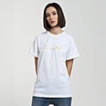 Bewakoof White Printed Crew T-Shirt 1 pc (Size - M)