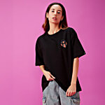 Bewakoof Black Graphic Oversized T-Shirt 1 pc (Size - XL)