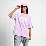 Bewakoof Purple Billionaire Girls Club Graphic Print Oversized T-Shirt 1 pc (Size - L)