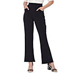 Smarty Pants Navy Cotton Lycra Flared Fit High Rise Trousers 1 pc (Size - 36)
