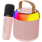 pTron Fusion Bliss 16W Bluetooth Speaker With Wireless Mic, RGB Lights, 6H Playtime, BT 5.3, Pink 1 pc