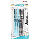 Hauser Sonic Gel Pen - Blue & Black Ink 5 pcs (3 Blue + 2 Black)