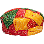 Pearlfiesta Rajasthani Traditional Royal Turban Pagdi For Holi Function - Multicolour 1 pc