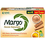 Margo Neem Naturals Soap - With Sandalwood & Turmeric 100 g (Buy 4 Get 1 Free)