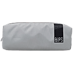 QIPS Rectangle Shaped Polyester Zip Closure Solid Pencil Bag - Grey 1 pc