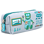 QIPS Rectangle Shaped Polyester Zip Closure Printed Pencil Bag - Grey 1 pc