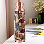 Prime-Metal Meenakari Copper Leaf Finish Bottle 950 ml
