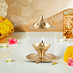 Prime-Metal Brass Designer Jyot With Wing Set - Small 1 pc