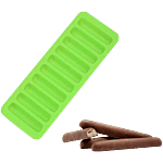 Hazel 10 Cavity Silicone Chocolate Bar Mould, Green 1 pc