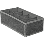 DP Linen Foldable Storage Box - 8 Partition, Grey 1 pc