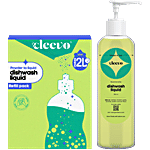 Cleevo Lime Powder to Liquid Dishwash With Bottle 1 pc (Makes 2 L ) (4 x 50 g)