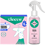 Cleevo Powder To Liquid Kitchen Cleaner - Lily, Non-Toxic 1 L (2x14 g + Bottle)