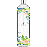 Sanjeev Kapoor Greenly Borosilicate Round Bottle With Steel Lid 1 L