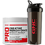 Gnc Creatine Monohydrate Powder + Black Plastic Shaker 250  g